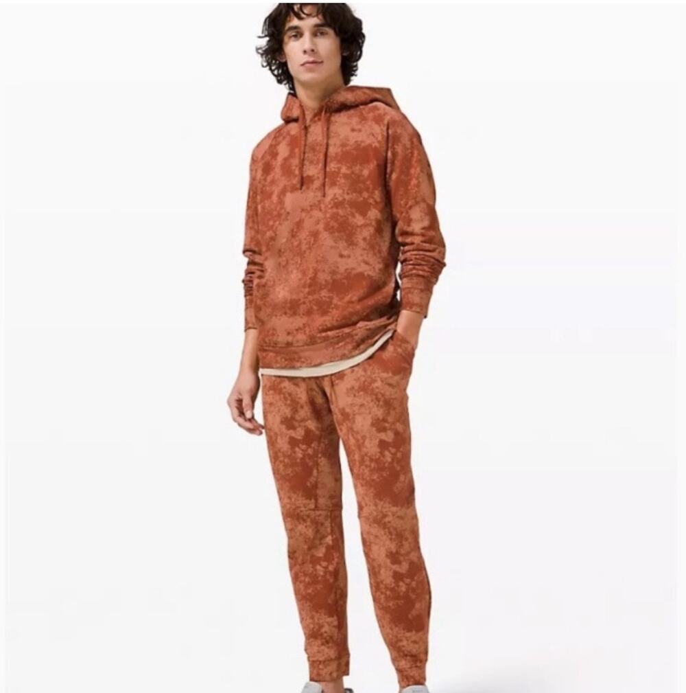 lululemon city sweat pullover hoodie orange color M men's athleisure workout gym